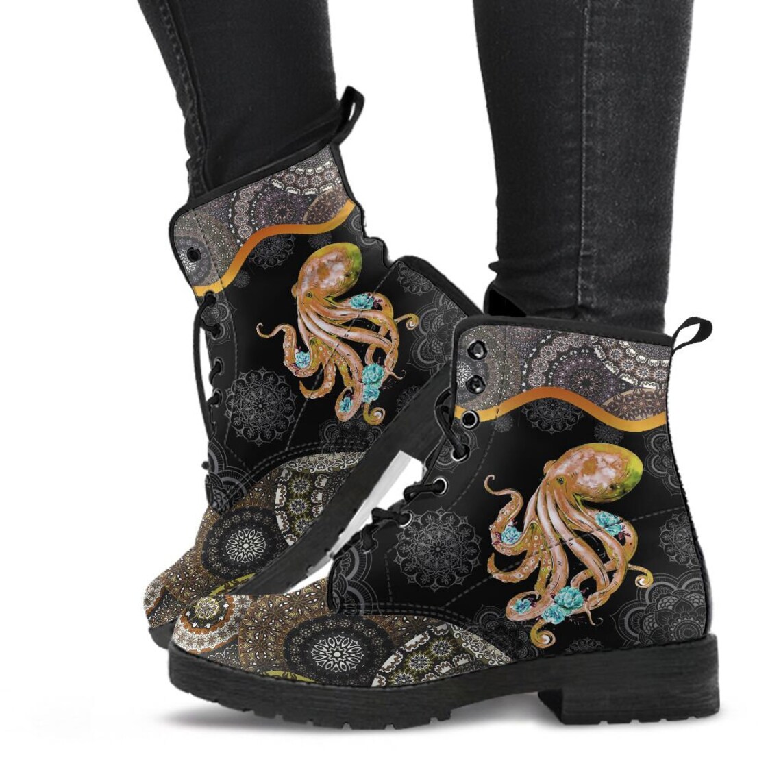 Octopus Boot164 Spring Boots Retro Boots Custom Animal Etsy