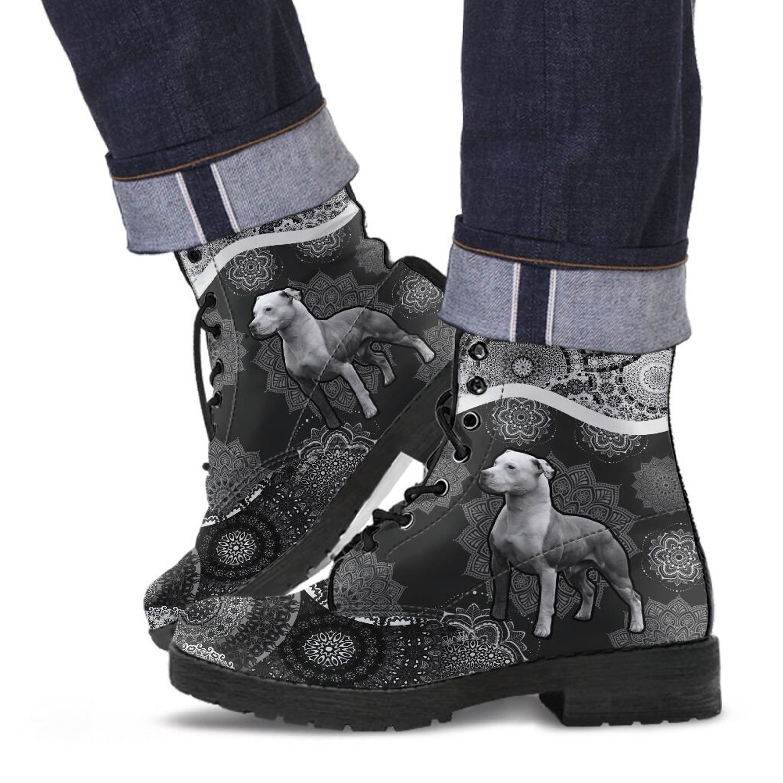 Pitbull Boot 179 Boho Boots Vegan Leather Combat Boots Etsy