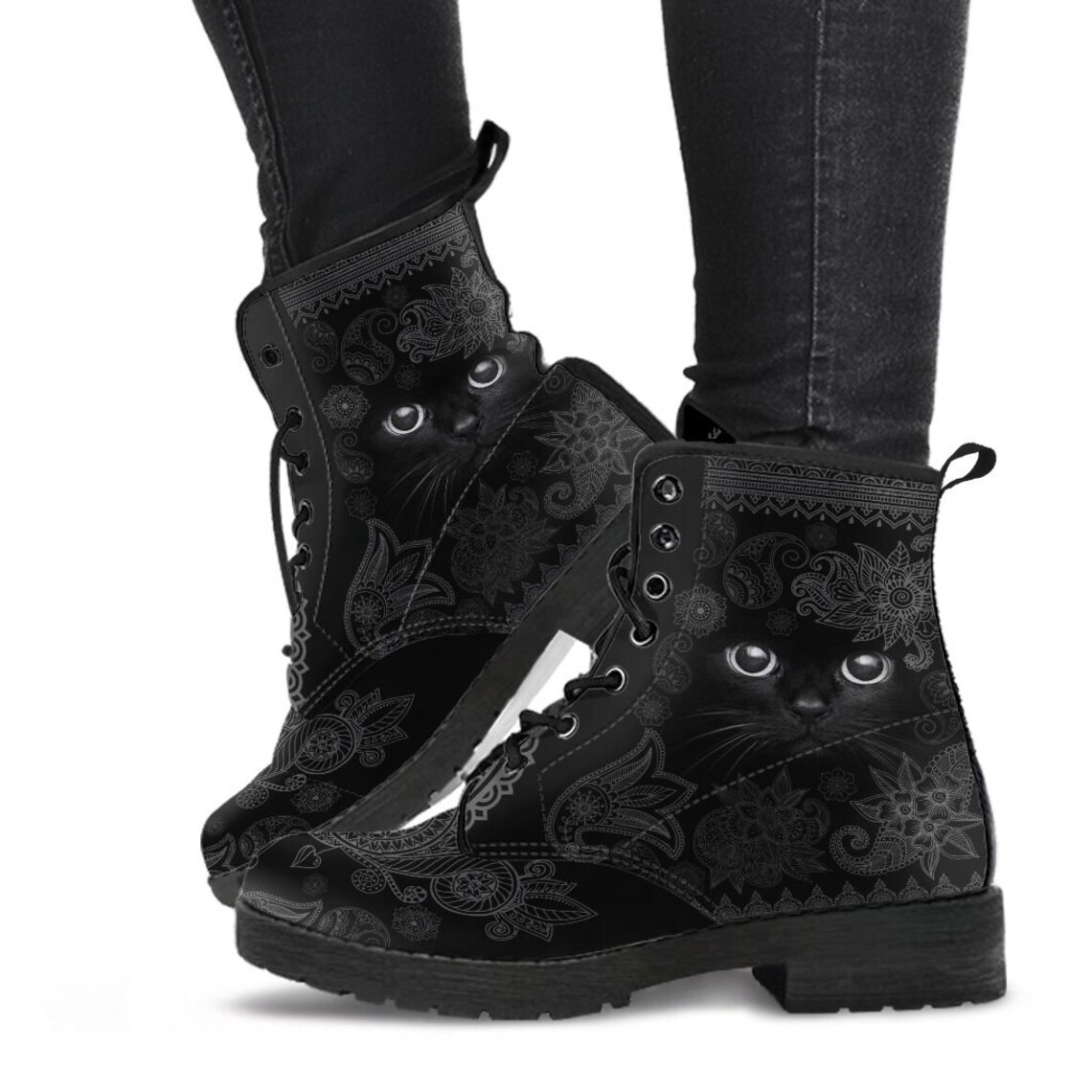 Cat Boot 37 Retro Boots Spring Boots Hiking Boots Custom Etsy