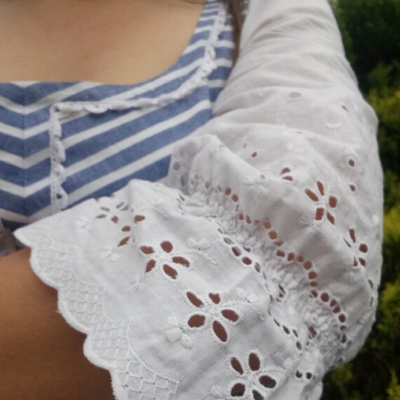 Vintage prairie dress with broderie anglaise