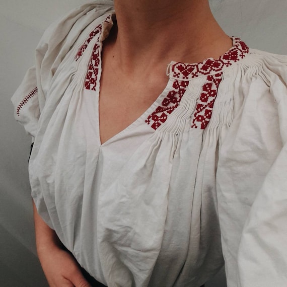 Gorgeous hand embroidered Slovakian peasant blouse