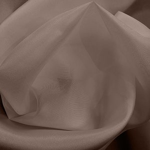 100% Pure Mulberry Silk fabric Habotai - 8 momme - 45&quot; - Coffee & Cream 8/9