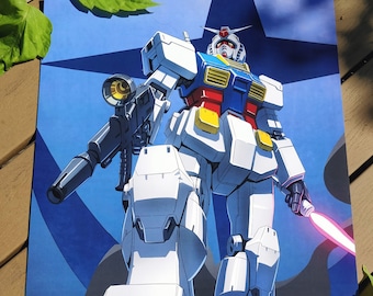 RX-78 Gundam: Mobile suit Gundam series Fanart- 12&quot; x 18&quot; & 24&quot; x 36&quot; Mecha Anime Poster
