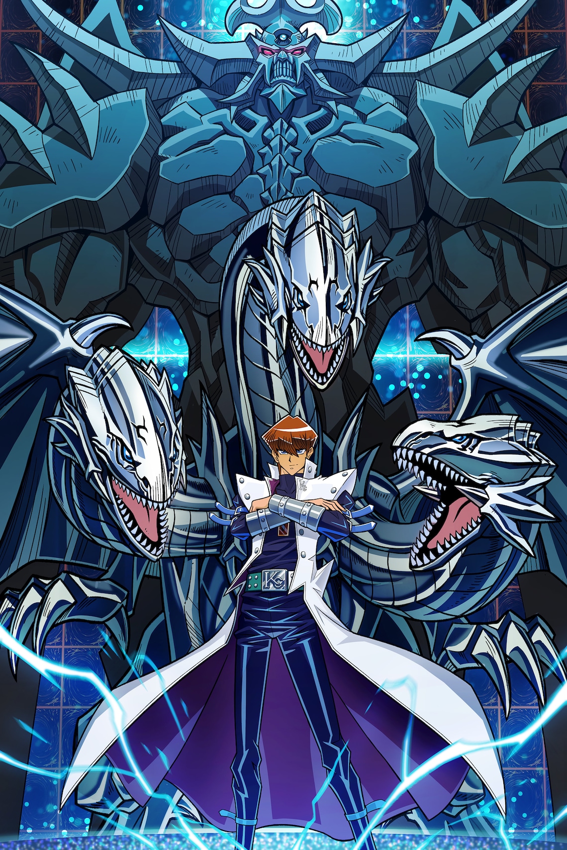 Kaiba Seto Blue Eyes White Dragon and Obelisk the Tormentor Etsy
