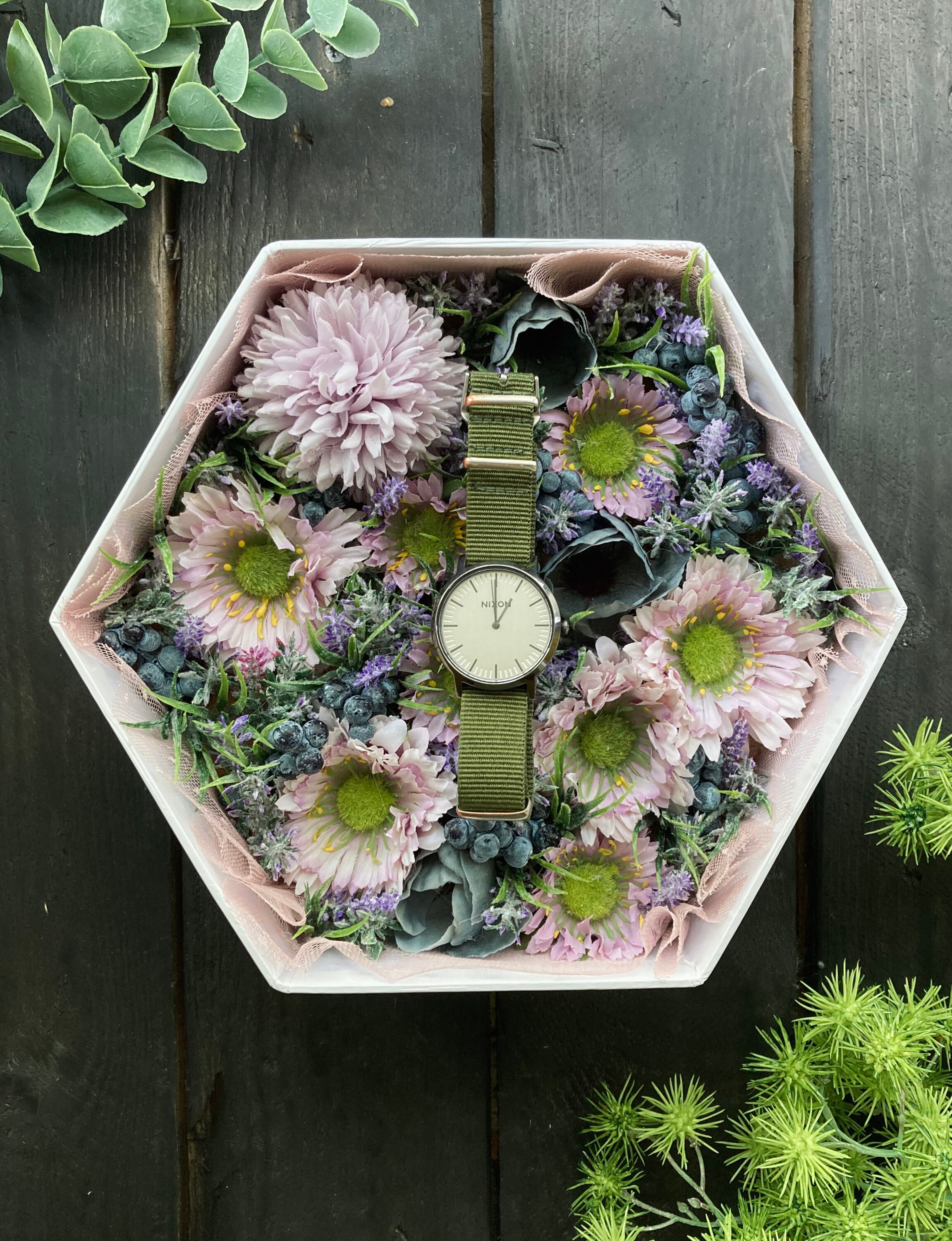 Flower Box Gift Box Realistic Artificial Flowers Home Etsy