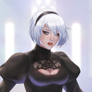 Carte postale urbaine Nier Automata 2B copiée ou/ou impression au format lettre
