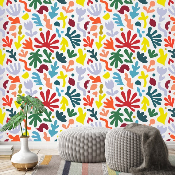 Vibrant Abstract Wallpaper for Quick Home Transformations - Easy Peel and Stick and vinyl option
