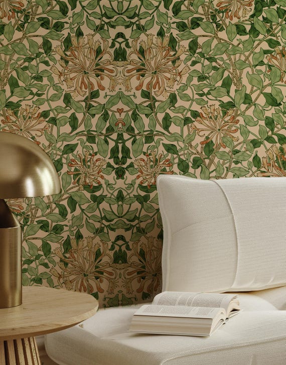 Art Nouveau Wallpaper: Elevate Your Home's Elegance with High-Quality,Morris-Inspired Design,vintage wall art,removable,peel and stick,vinly