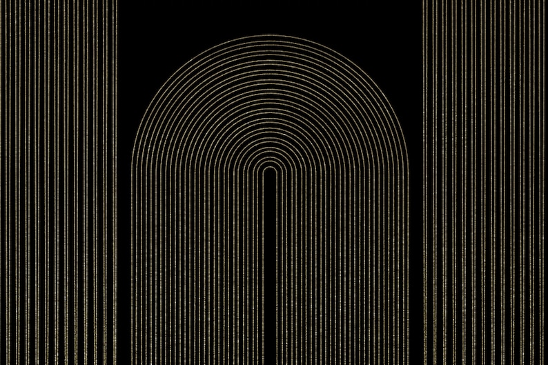 Art Deco Wallpaper: Gold Stripes on Black, Peel and Stick image 4
