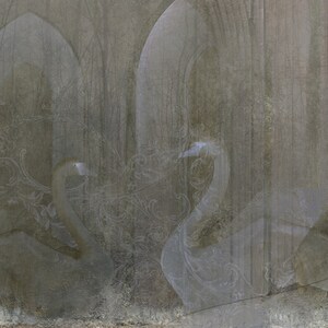 Concrete Roman Bust Wallpaper • Gray and blue tones • Peel and Stick • Wall Mural image 7
