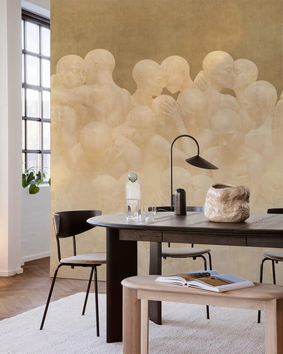 Contemporary Art Wallpaper • Abstract Human Figures Mural