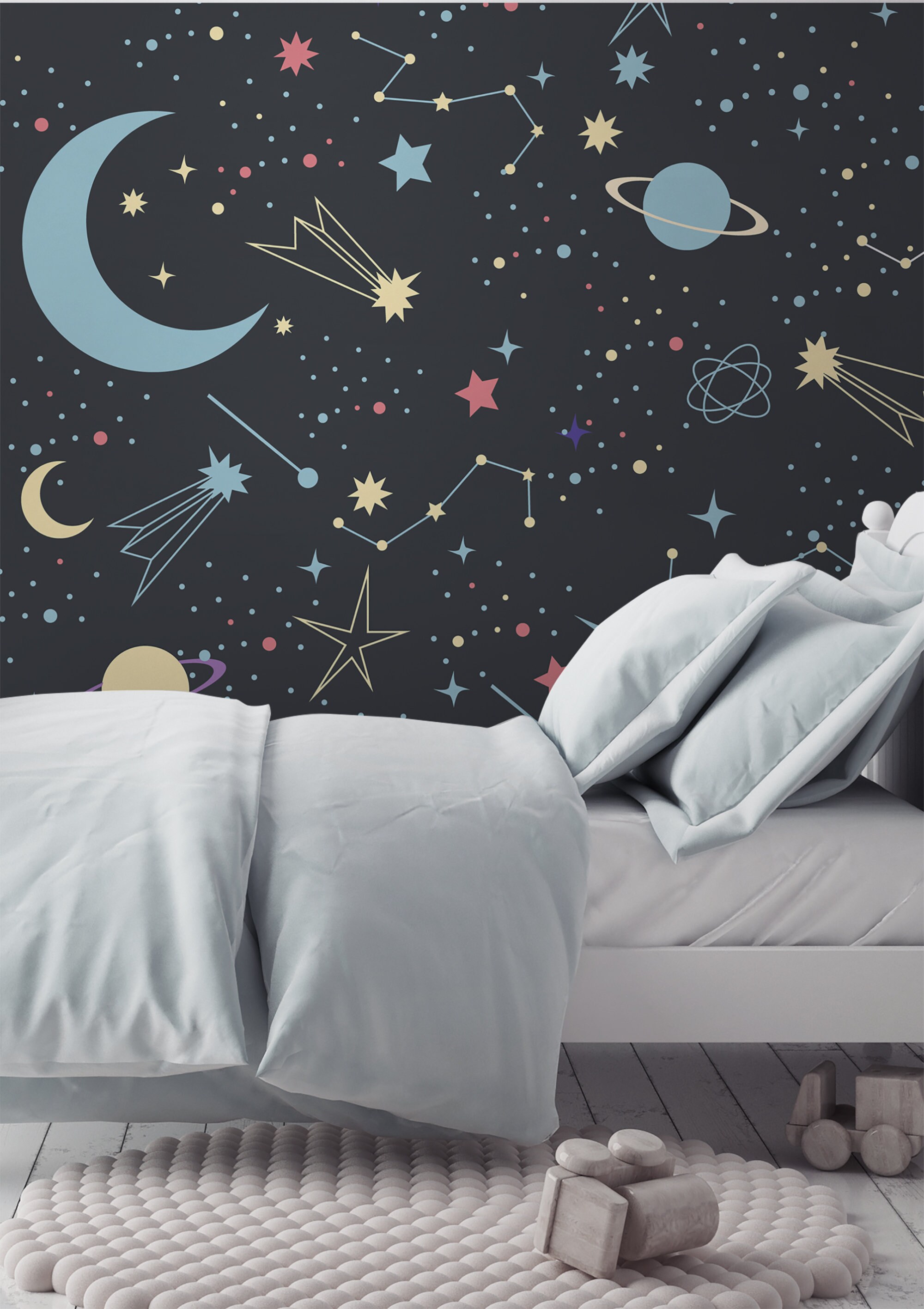 Personalizable - Papel pintado Autoadhesivo - Estrellas y lunas