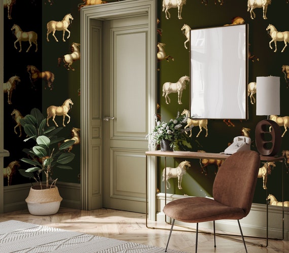 Vintage Horse Wallpaper: Equestrian Peel and Stick Wall Mural