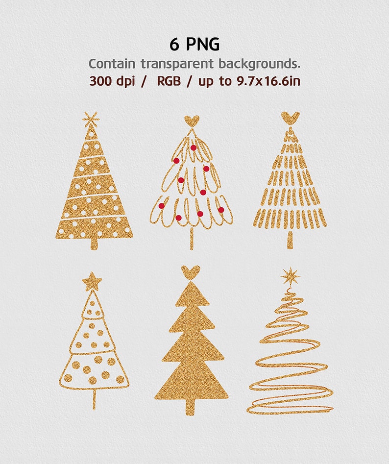 Christmas Tree, Holiday Clipart, Gold Tree png, Kids Clip Art, Merry Christmas, Boho Clip Art, Merry Xmas, Christmas Clipart Winter Card DIY