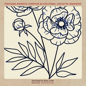 Birth Month Flower, Birth Flower SVG, Poppy Svg, Birthday Svg, Birth Flower Png, Svg Bundle Set, Logo Label Design, Floral Line Art, Birth Flower Clipart, Botanical Svg, Narcissus Flower, Flower Drawing EPS, Digital Plants Stamp