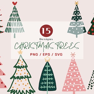 Albero di Natale svg, Holiday Clipart, Christmas svg, Tree svg Bundle, Kids Clip Art, Merry Christmas, Boho Clip Art, Merry Xmas Svg File, png