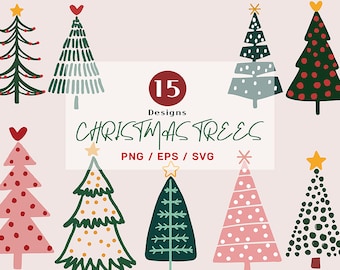 Christmas Tree svg, Holiday Clipart, Christmas svg, Tree svg Bundle, Kids Clip Art, Merry Christmas, Boho Clip Art, Merry Xmas Svg File, png