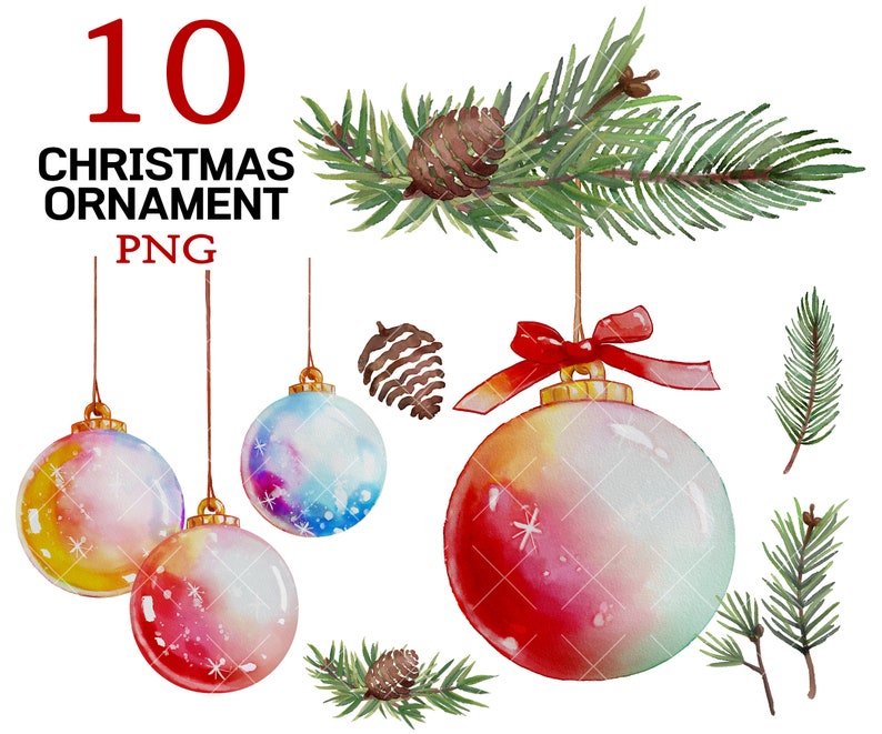 Red Ornaments Clip Art, Holidays Clipart, Christmas Ornaments, Christmas Clip art, Digital Xmas Balls, Christmas Downloads, Watercolor Clipart Download, Xmas Clip Art, Holidays Download, Winter Clipart, Holiday Decoration