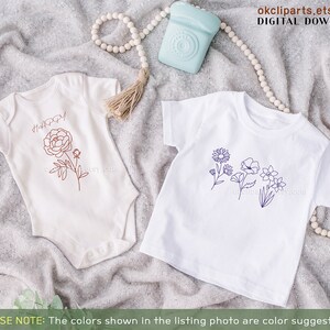 Birth Flower SVG, Svg Bundle Set, Birth Month Flower, Poppy Svg, Birth Flower Png, Logo Label Design, Floral Line Art EPS, Birthday svg Boho
