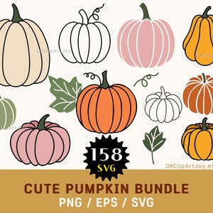 PUMPKIN BUNDLE SVG, Pumpkin Png Bundle, Pumpkin Clipart, Pumpkin Cut Files, Fall svg, Thanksgiving svg, Halloween Pumpkin Svg Autumn Pumpkin