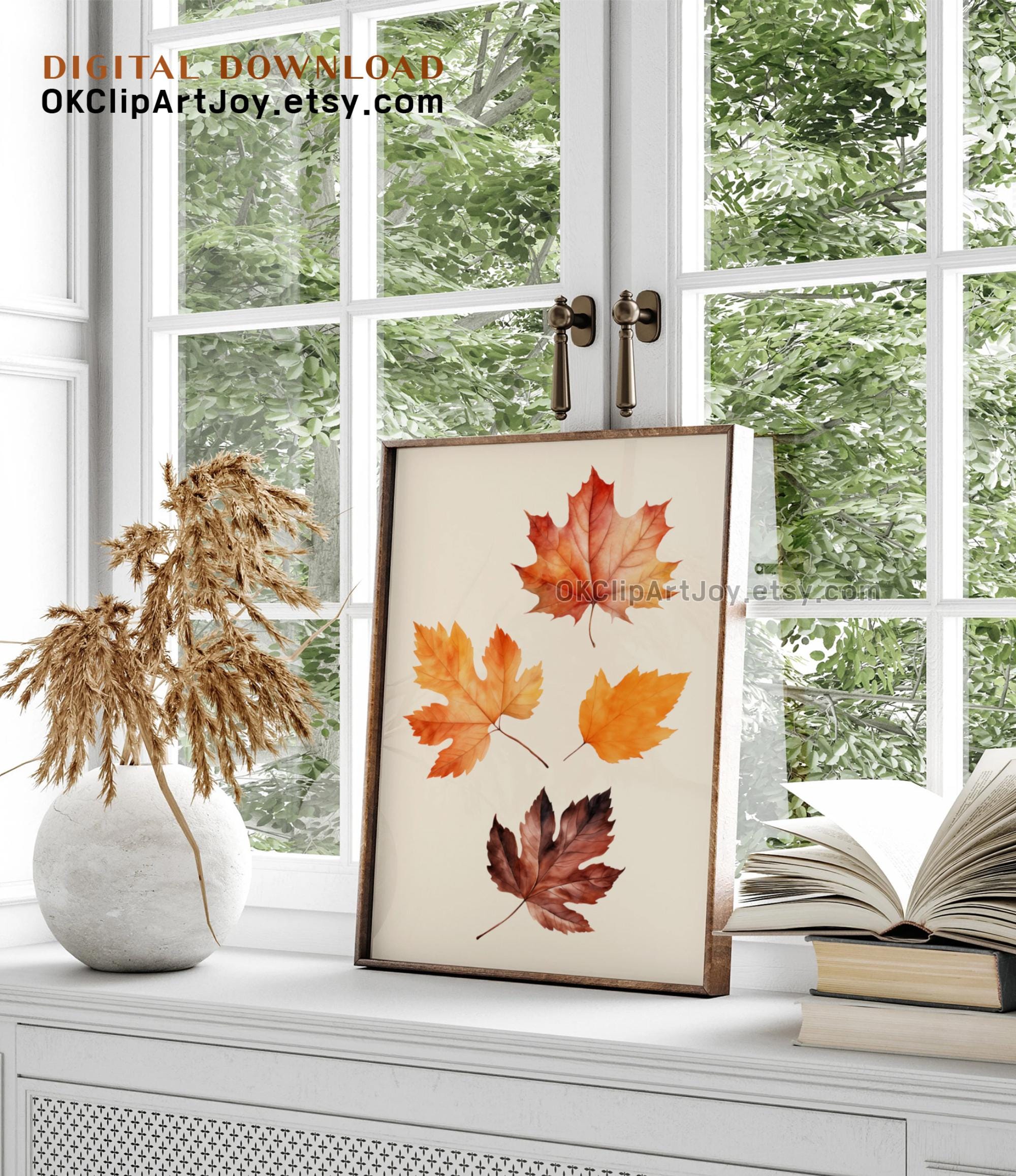 33 PNG Watercolor Fall Leaves Clipart Autumn Leaves Clipart Bundle Fall ...