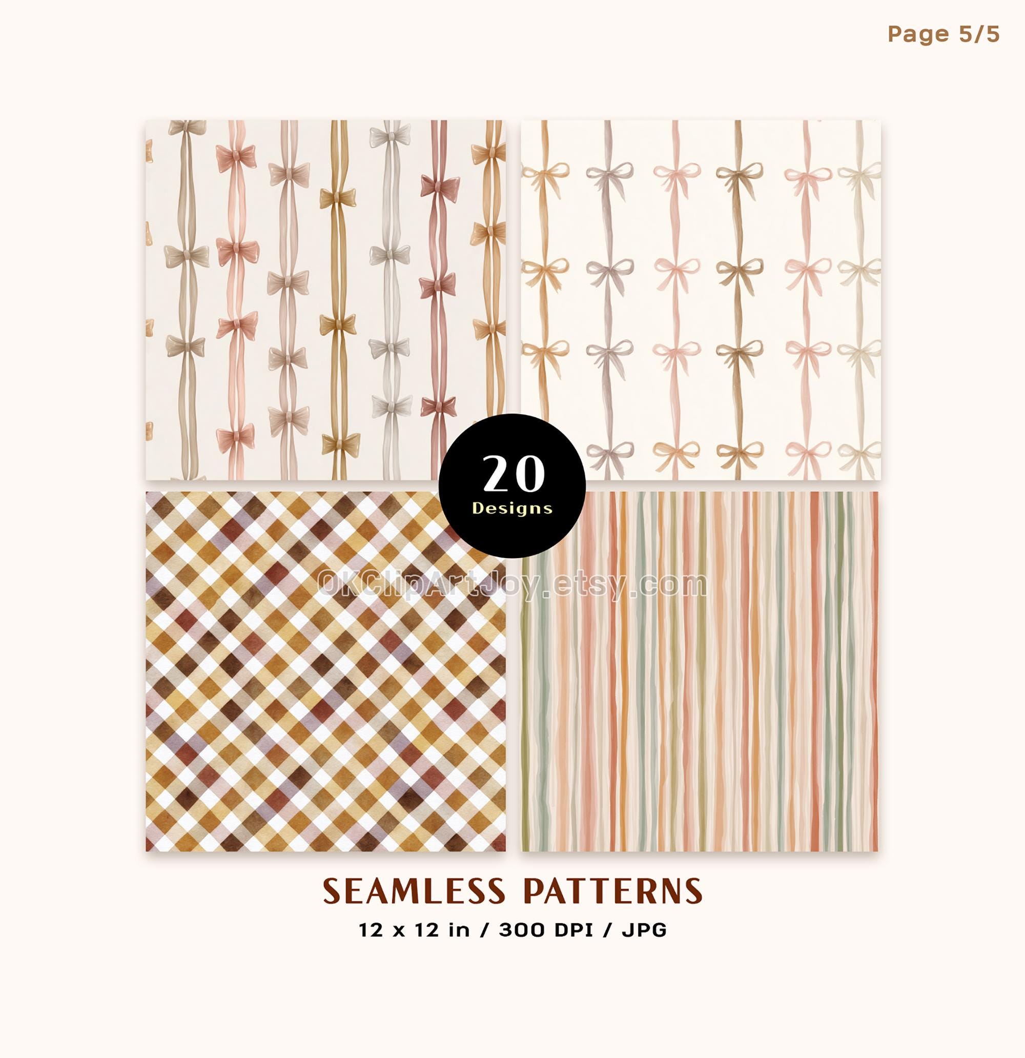 Pumpkin & Autumn Seamless Patterns | Cozy Fall Digital Paper ...