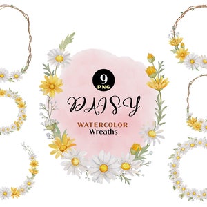 Frühling Blumenkranz, Daisy Clip Art, Wild Flower Clipart, White Daisy PNG Aquarell Daisy Aquarell Frühling Reine Braut Blume Baby Atem