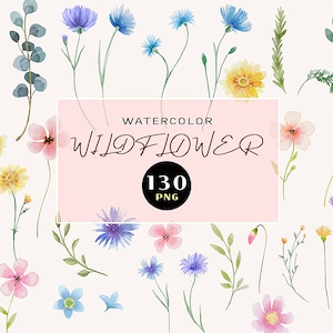 Watercolor Clipart, Floral Clipart, Wild Flowers, Flower Clipart, Watercolor Flower, Floral Png, Planner Clipart, Bouquets Clipart, Wedding
