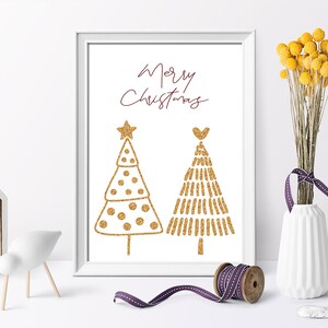 Christmas Tree, Holiday Clipart, Gold Tree png, Kids Clip Art, Merry Christmas, Boho Clip Art, Merry Xmas, Christmas Clipart Winter Card DIY image 6