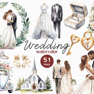 Boho acuarela boda clipart, paquete de imágenes prediseñadas de invitación a celebración de boda, imágenes prediseñadas de ramo de novia, arcos de boda, novia y novio PNG