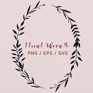 Guirlanda de folhas Svg, Guirlanda Boho Svg, Arte de linha Svg, Vetor de borda circular, Download digital, Arquivos Svg de moldura de casamento Svg, Planta