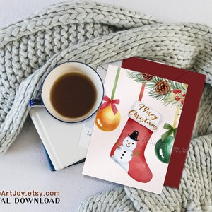Christmas stocking clipart, Christmas clipart, Watercolor christmas, Traditional xmas, Sublimation ornament, Sublimation designs, Santa clipart bundle, Stocking elements, Stocking names, Christmas botanical, Winter greenery, Christmas flower png