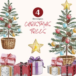 Clipart dell'albero di Natale, Clipart invernale, Acquerello di Natale, Clipart di Natale dell'acquerello, Alberi di pino dell'acquerello png, Natale Clipart di Capodanno