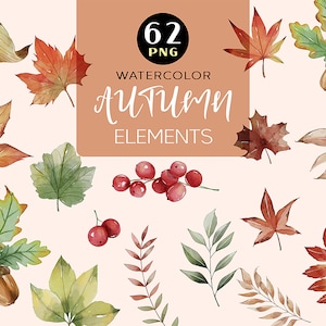 Aquarell Herbst Blätter Clipart, Herbst Clipart, Aquarell Clipart, Herbst Blatt Clipart, Erntedank, Halloween, Blatt PNG, Eiche, Herbst Dekor