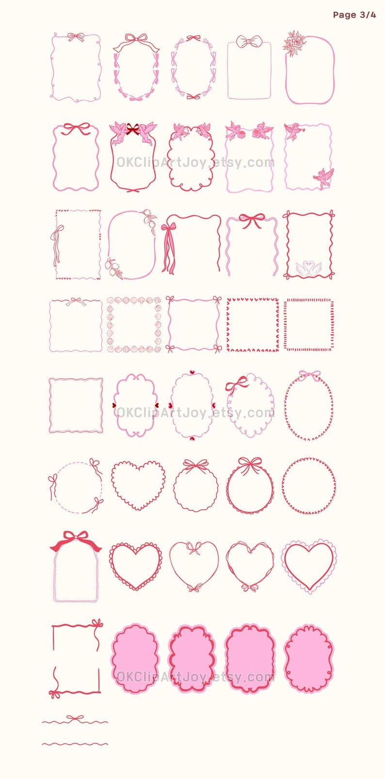 Bow Frames Bundle SVG, Coquette Bows, Wavy Borders, Wedding Bow Frame ...