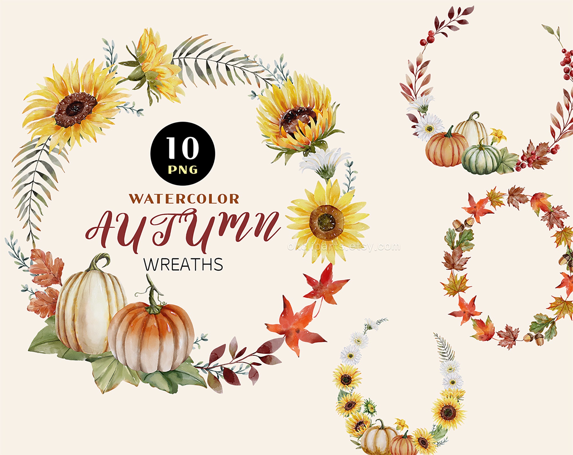 Fall Clipart, Watercolor Fall, Fall Clip Art, Autumn Clip Art ...
