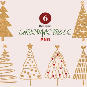 Christmas Tree, Holiday Clipart, Gold Tree png, Kids Clip Art, Merry Christmas, Boho Clip Art, Merry Xmas, Christmas Clipart Winter Card DIY