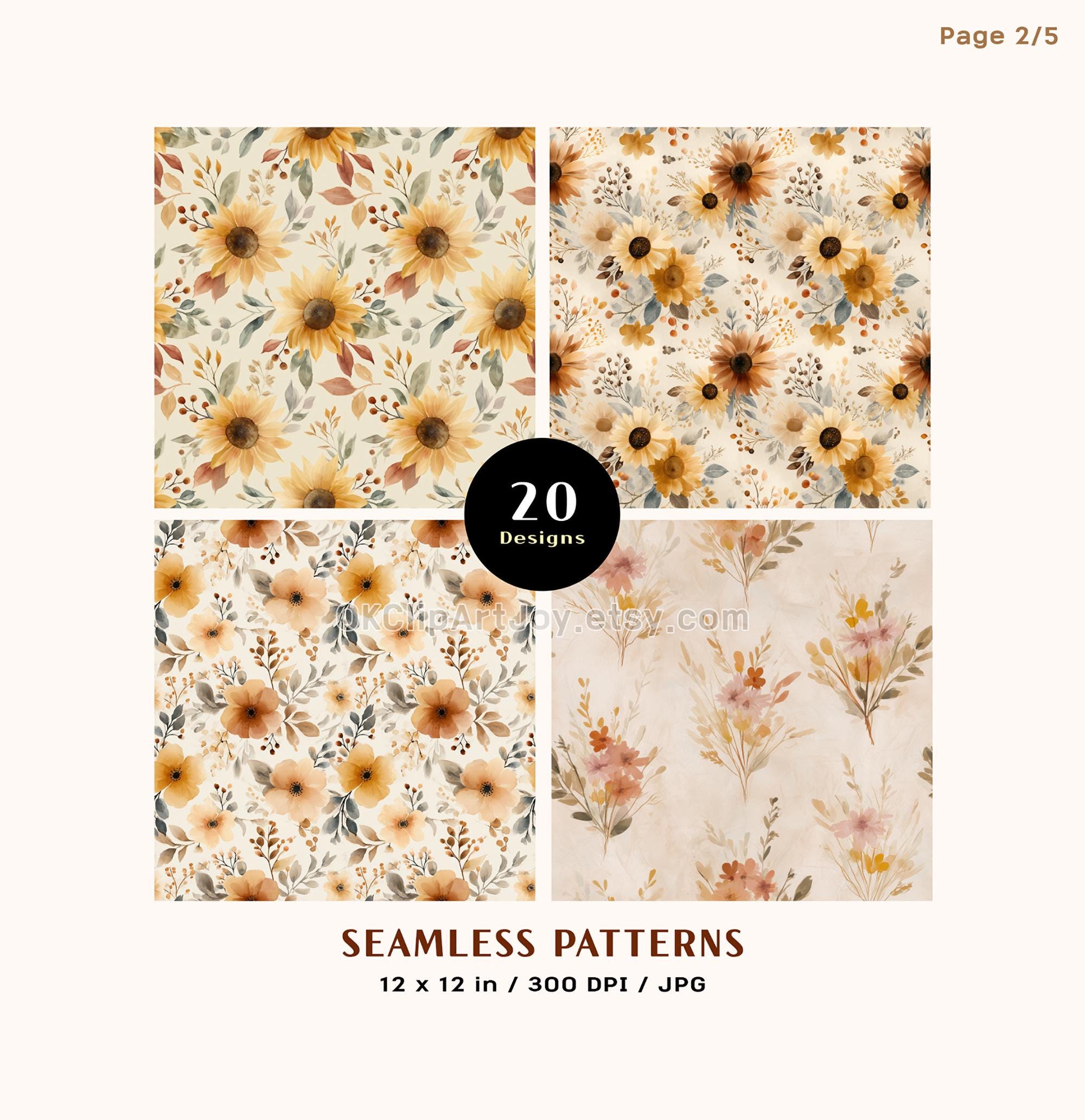 Pumpkin & Autumn Seamless Patterns | Cozy Fall Digital Paper ...