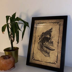 A4 Framed Skeleton Illustration Print