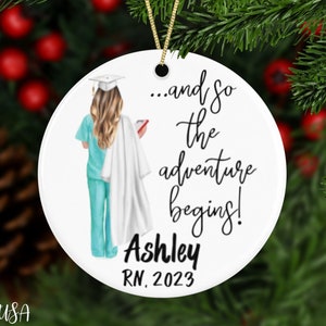 New Nurse Gift, Personalized Nurse Graduation Ornament, Custom Name Registered Nurse Keepsake, BSN Nursing Graduation