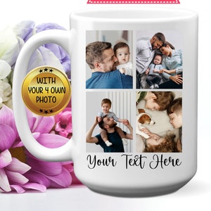 Personalized Photo Coffee Mug, 11 or 15 oz, Custom Gift For Mom or Anniversary Photo Mug For Him/Her, Christmas Gift