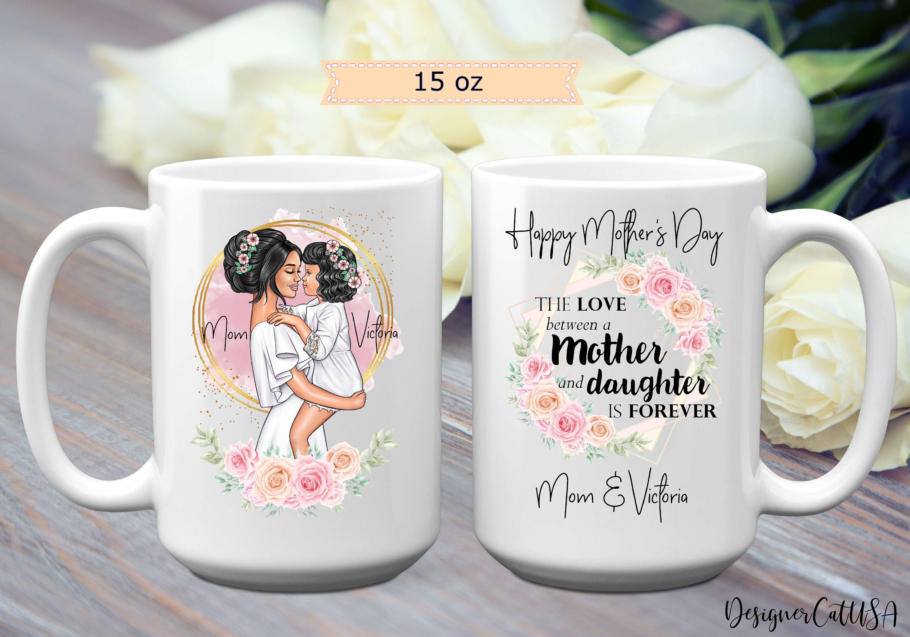Personalized Mother and Daughter Mug 11 or 15 Oz Custom Name Etsy UK