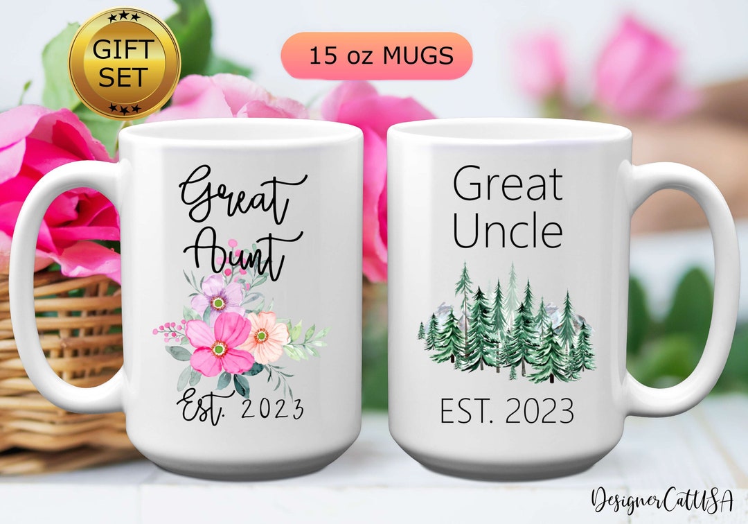 Great Aunt and Great Uncle Couples Mug Set, Custom Couples Gift Set for ...