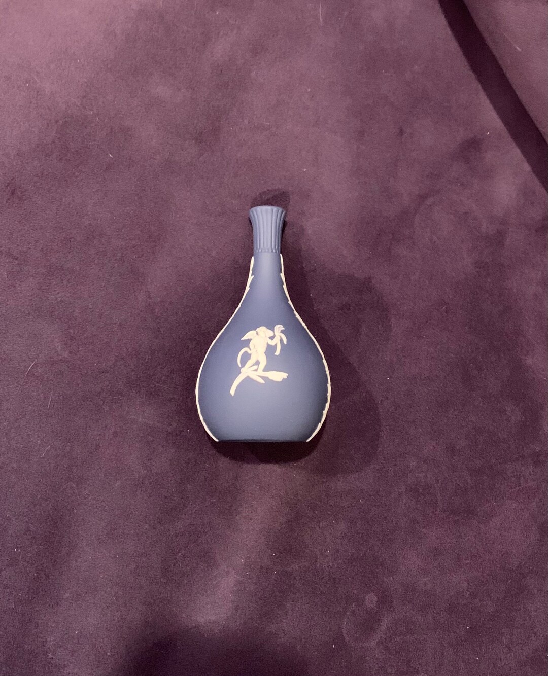 Wedgwood Jasperware Dark Blue Bud Vase Etsy