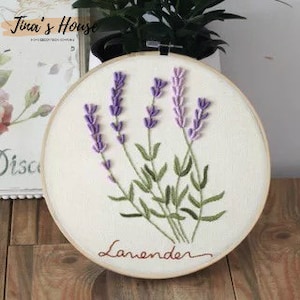Embroidery Kit For Beginner | Modern Embroidery Kit with Pattern | Flowers Embroidery Full Kit with Needlepoint Hoop| DIY Craft Kit