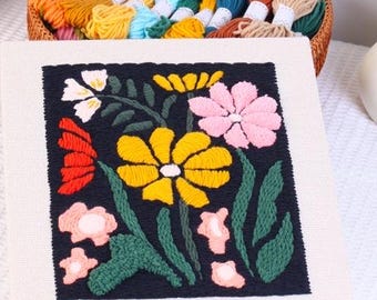 Kit de inicio con agujas de punzón/Kit para principiantes con agujas de punzón/Kit con hilo/Todos los materiales incluidos/Regalo para ella/Manualidades