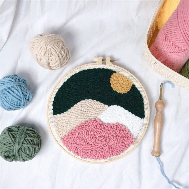 Beginner Punch Needle Kit/tufting Adjustable Tool/yarn Etsy