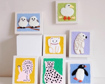 Kit de inicio de agujas de punzón para niños/Kit de agujas de punzón para principiantes con aguja de punzón ajustable/Kit de agujas de punzón con hilo/Todos los materiales incluidos/Deco