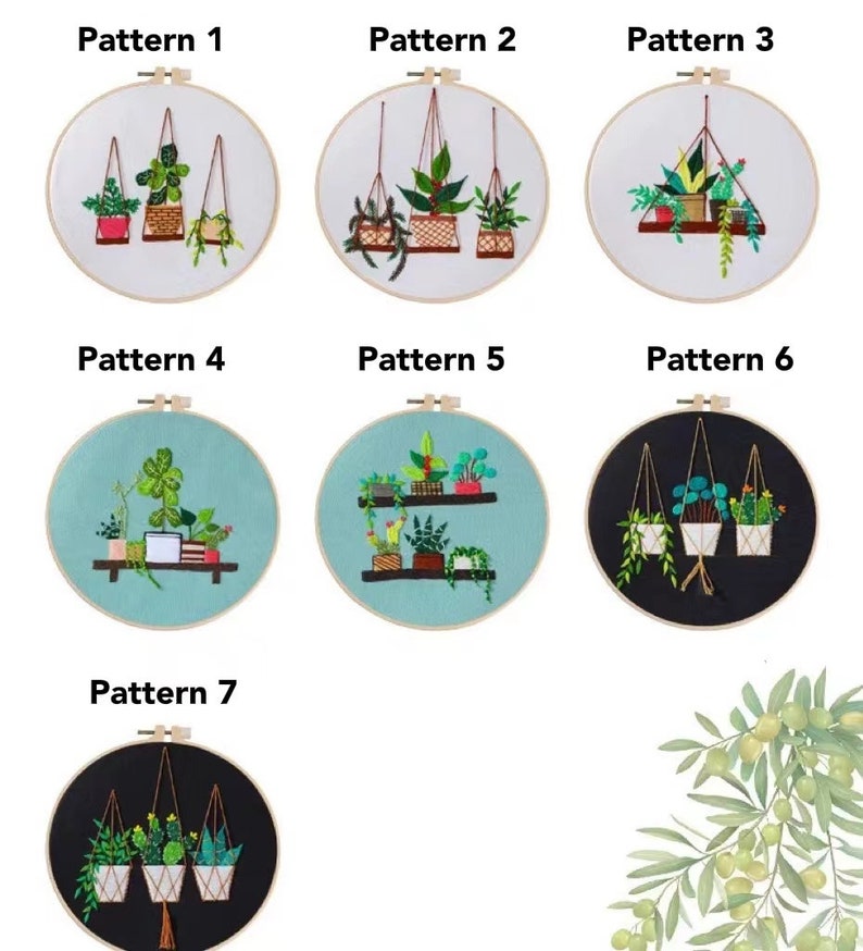 Embroidery Kit For Beginner Modern Embroidery Kit with Pattern Flowers Embroidery Full Kit with Needlepoint Hoop DIY Craft Kit image 10