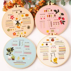 Beginner Embroidery Kit,Embroidery kit beginner,Embroidery starter kit,Easy embroidery kit,Embroidery stitch sampler kit for beginner